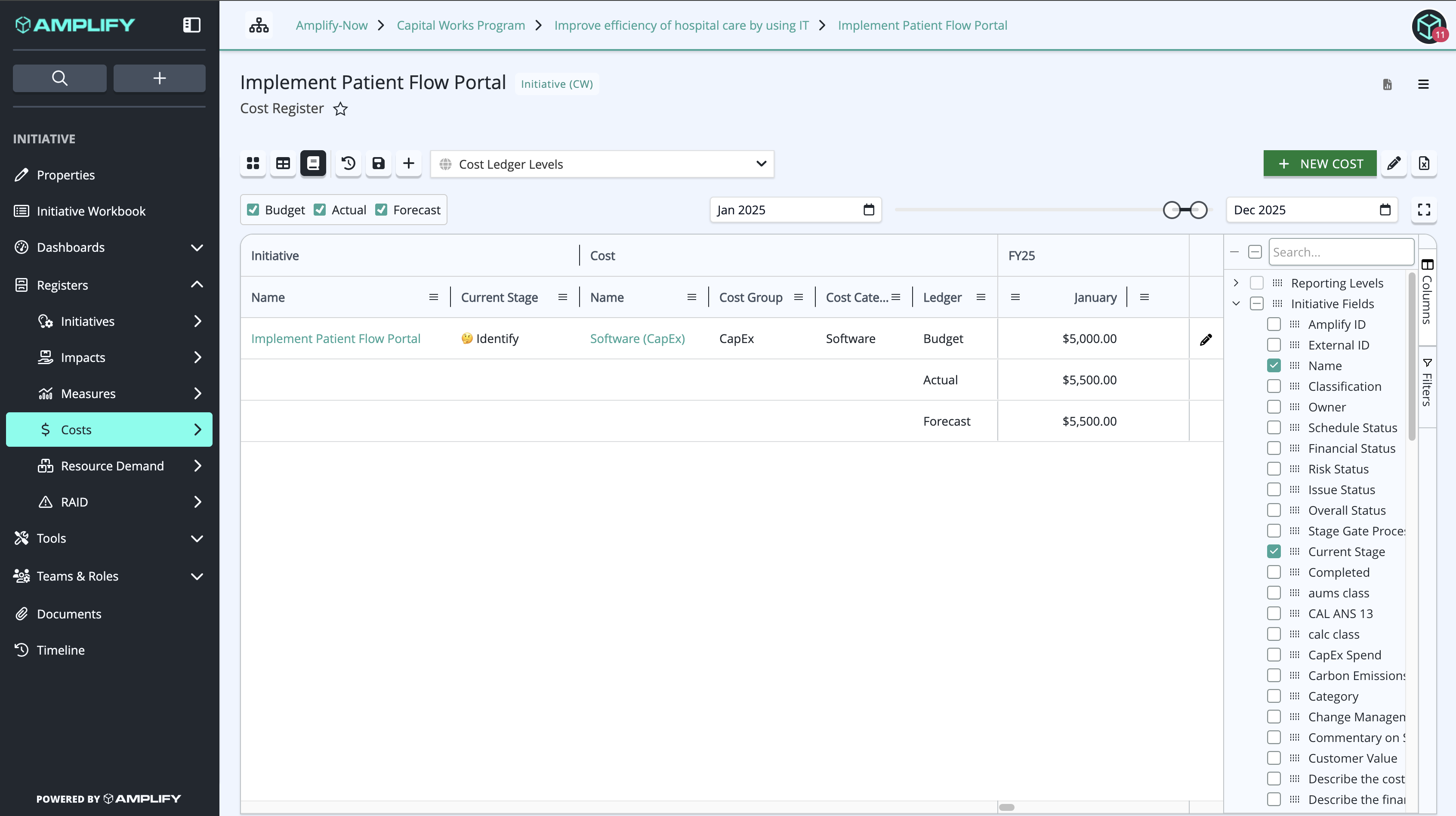 25.11 Cost Ledger Init Properties.png